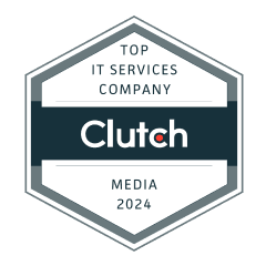 Clutch Top IT Services Company for Media 2024 award badge