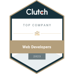 Clutch Top Web Development Company 2023 award badge