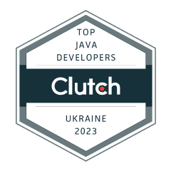 Clutch Top Java Developers in Ukraine 2023 award badge