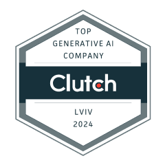 Clutch Top Generative AI Company in Lviv 2024 award badge
