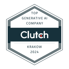Clutch Top Generative AI Company in Krakow 2024 award badge