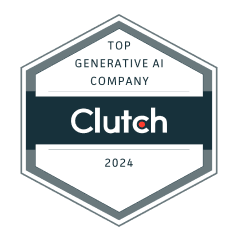 Clutch Top Generative AI Company 2024 award badge