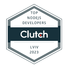 Clutch Top Node.js Developers in Lviv 2023 award badge