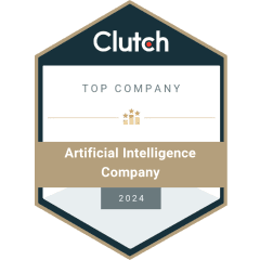 Clutch Top Artificial Intelligence Company 2024 award badge
