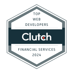 Clutch Top Web Developers for Financial Services 2024 award badge