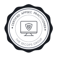 Certified AppSec Practitioner certification badge by The SecOps Group