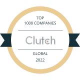 Clutch Top 1000 Companies Global 2022 award badge